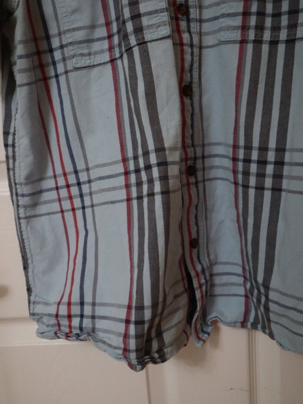 Carhartt Shirt Mens Sz Large Loose Fit Blue Plaid Short Sleeve Casual 105175 H51 - Picture 6 of 8